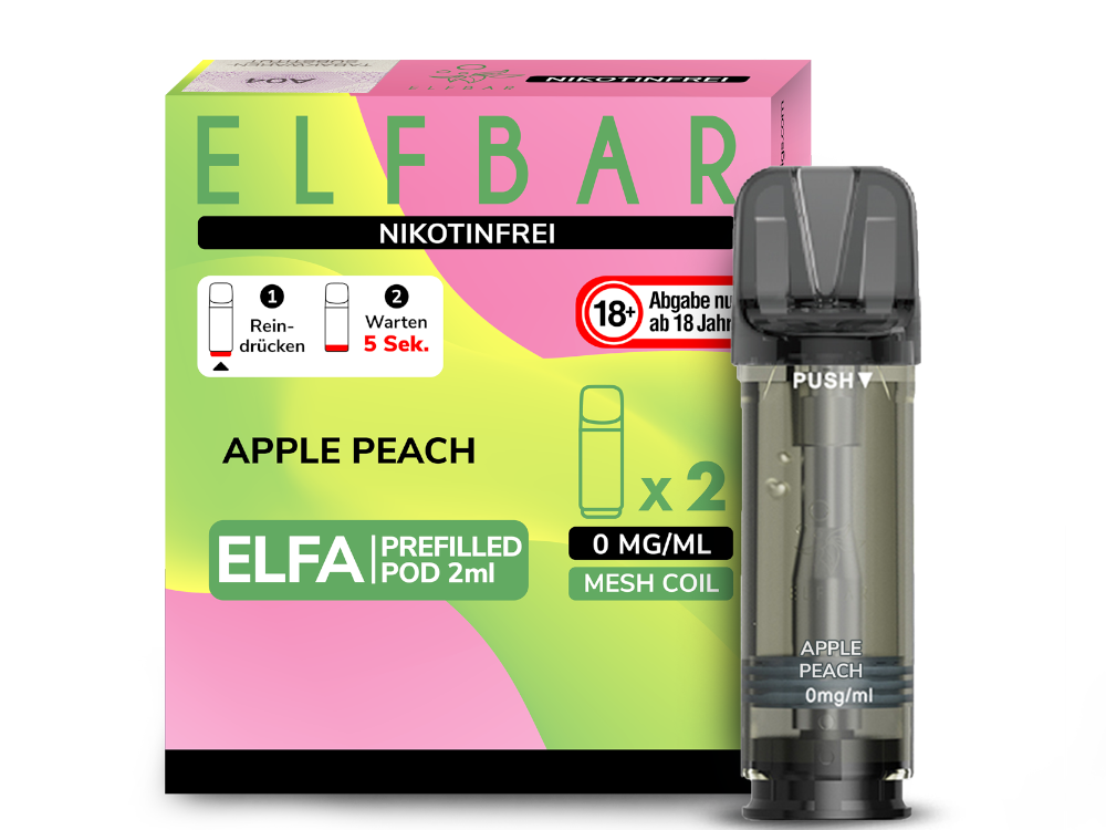 Elf Bar Elfa CP Prefilled Pod - 2x Apple Peach 0mg