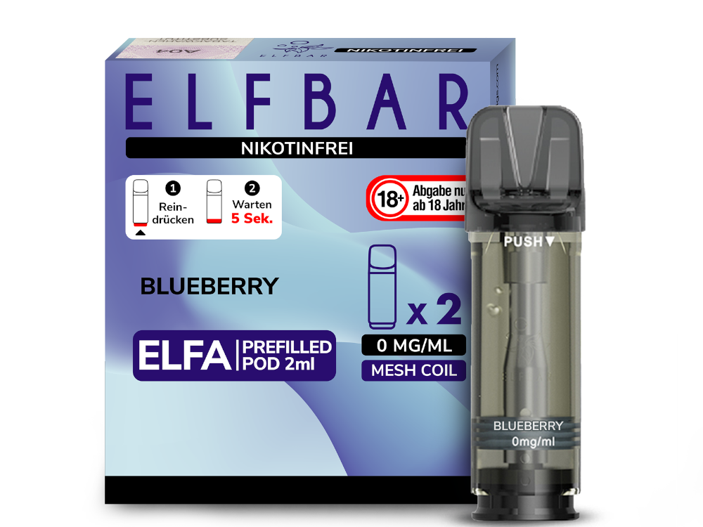Elf Bar Elfa CP Prefilled Pod - 2x Blueberry 0mg
