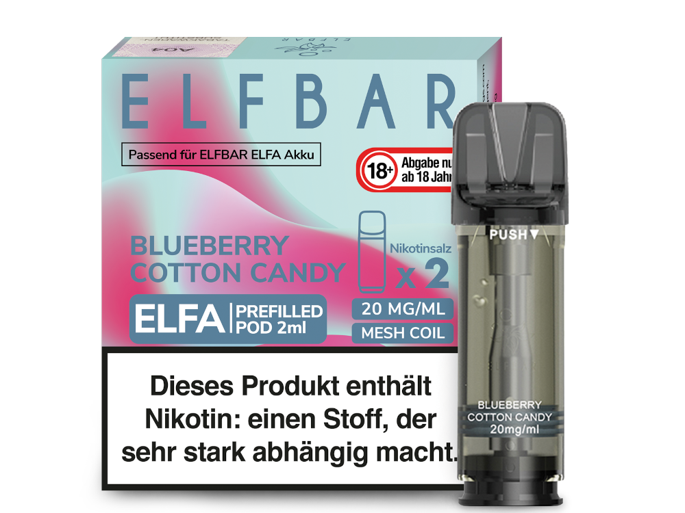 Elf Bar Elfa CP Prefilled Pod - 2x Blueberry Cotton Candy 20mg
