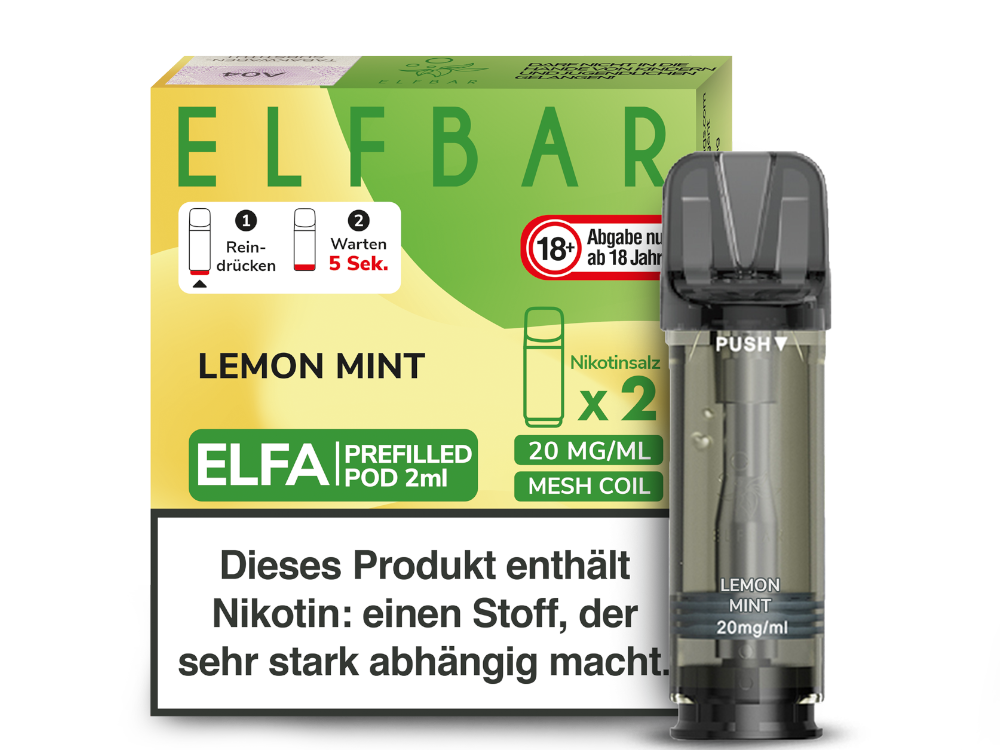 Elf Bar Elfa CP Prefilled Pod - 2x Lemon Mint 20mg