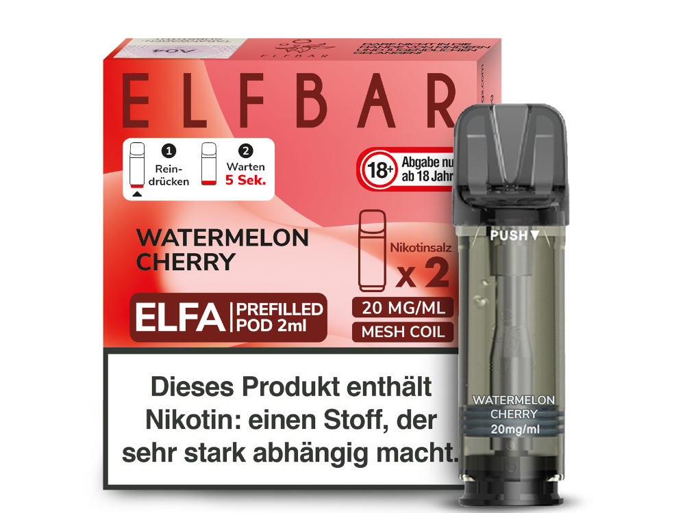 Elf Bar Elfa CP Prefilled Pod - 2x Watermelon Cherry 20mg