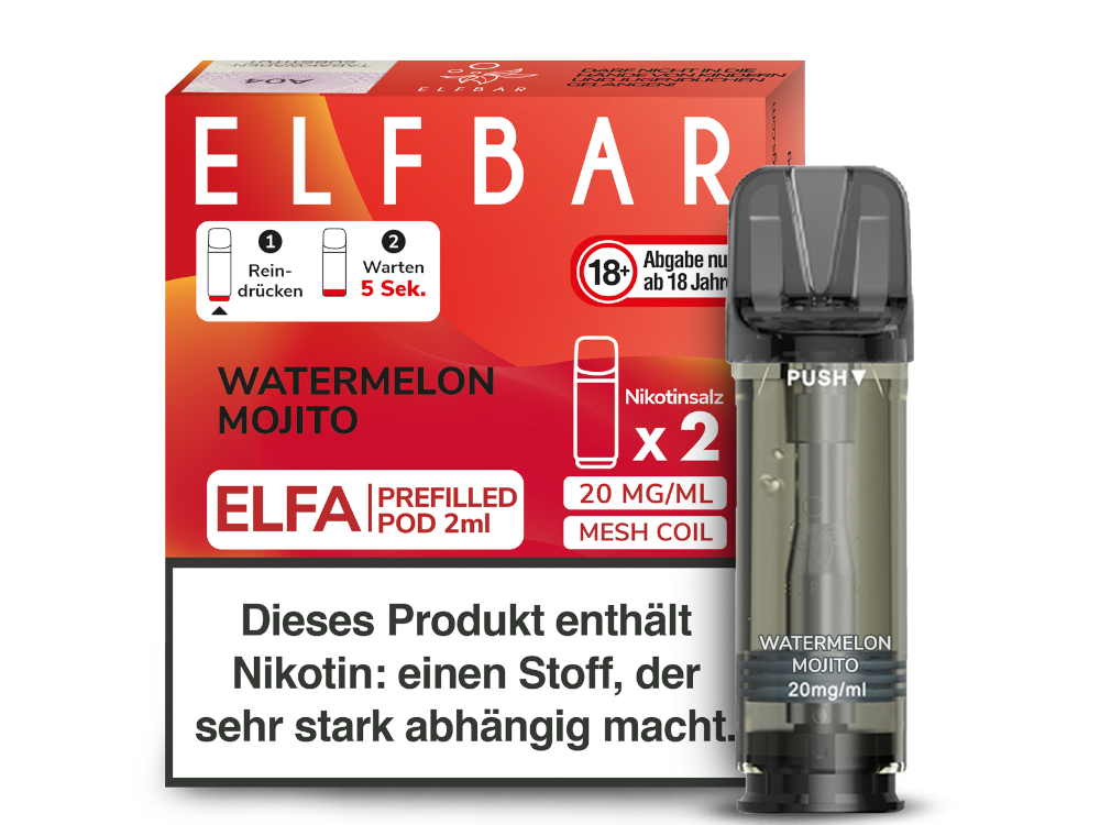 Elf Bar Elfa CP Prefilled Pod - 2x Watermelon Mojito 20mg
