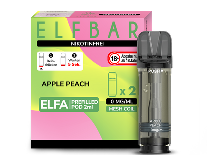 Elf Bar Elfa CP Prefilled Pod - 2x Apple Peach 0mg