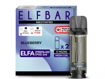 Elf Bar Elfa CP Prefilled Pod - 2x Blueberry 0mg