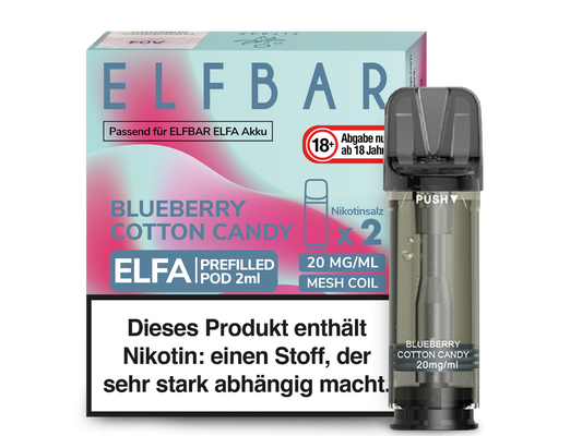 Elf Bar Elfa CP Prefilled Pod - 2x Blueberry Cotton Candy 20mg