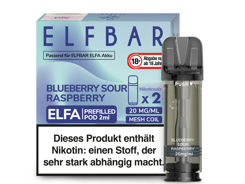 Elf Bar Elfa CP Prefilled Pod - 2x Blueberry Sour Raspberry 20mg