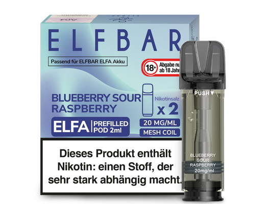 Elf Bar Elfa CP Prefilled Pod - 2x Blueberry Sour Raspberry 20mg