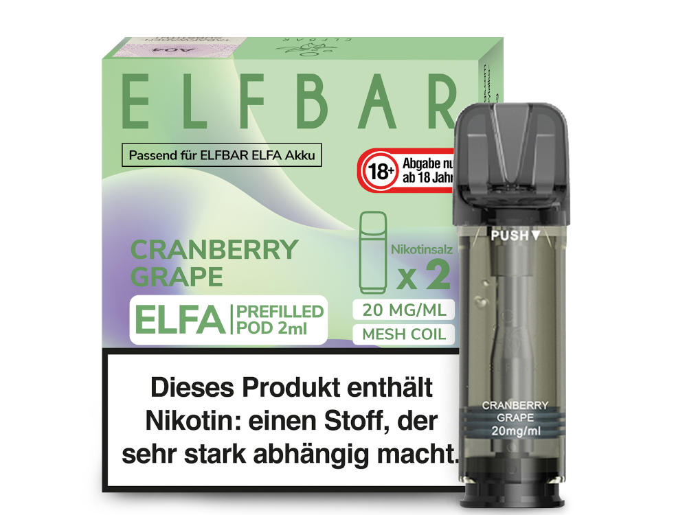 Elf Bar Elfa CP Prefilled Pod - 2x Cranberry Grape 20mg