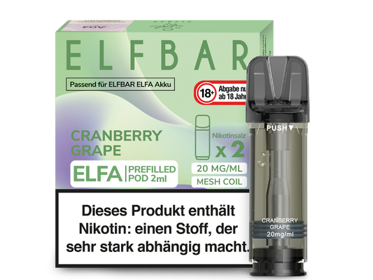 Elf Bar Elfa CP Prefilled Pod - 2x Cranberry Grape 20mg