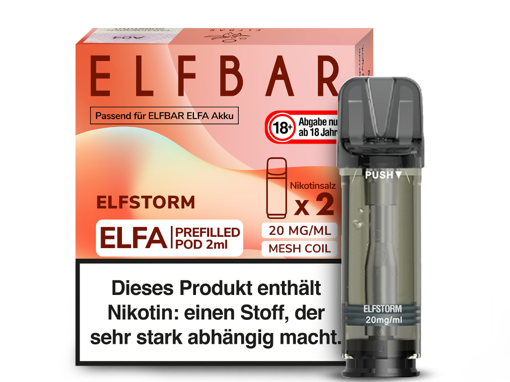 Elf Bar Elfa CP Prefilled Pod - 2x Elfstorm 20mg