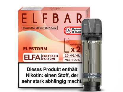 Elf Bar Elfa CP Prefilled Pod - 2x Elfstorm 20mg