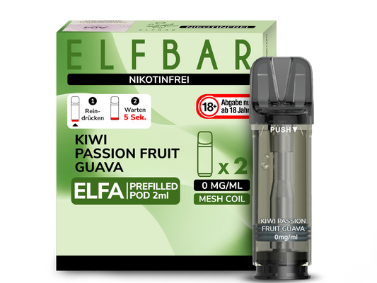 Elf Bar Elfa CP Prefilled Pod - 2x Kiwi Passionfruit Guava 0mg