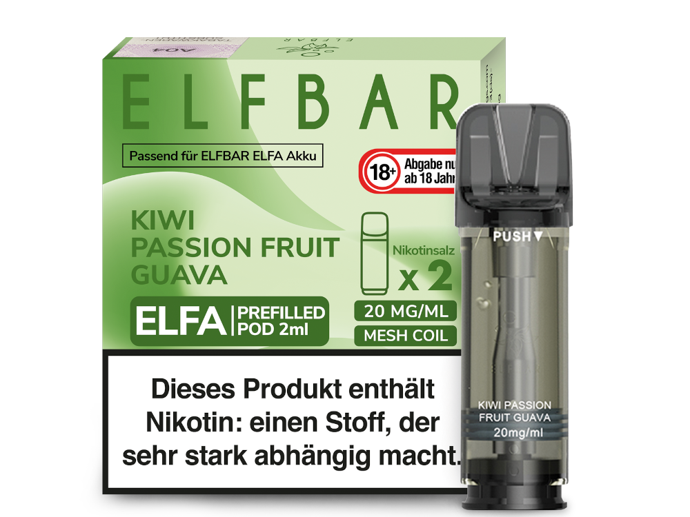 Elf Bar Elfa CP Prefilled Pod - 2x Kiwi Passionfruit Guava 20mg