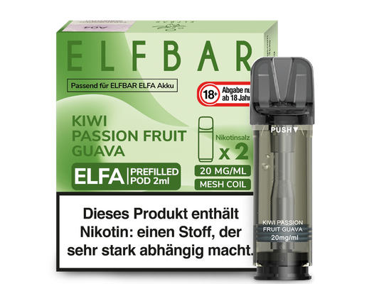 Elf Bar Elfa CP Prefilled Pod - 2x Kiwi Passionfruit Guava 20mg