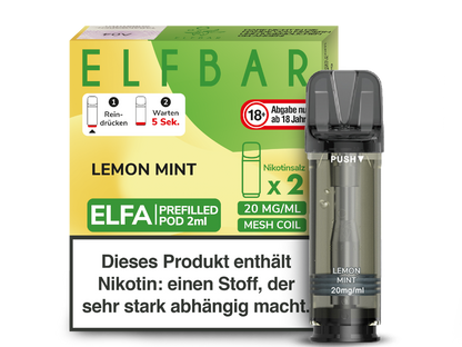 Elf Bar Elfa CP Prefilled Pod - 2x Lemon Mint 20mg