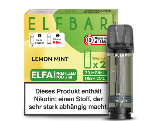 Elf Bar Elfa CP Prefilled Pod - 2x Lemon Mint 20mg
