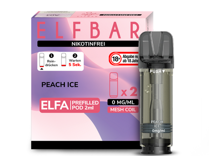 Elf Bar Elfa CP Prefilled Pod - 2x Peach Ice 0mg