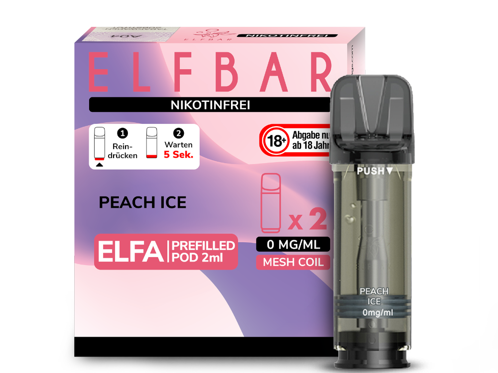 Elf Bar Elfa CP Prefilled Pod - 2x Peach Ice 0mg