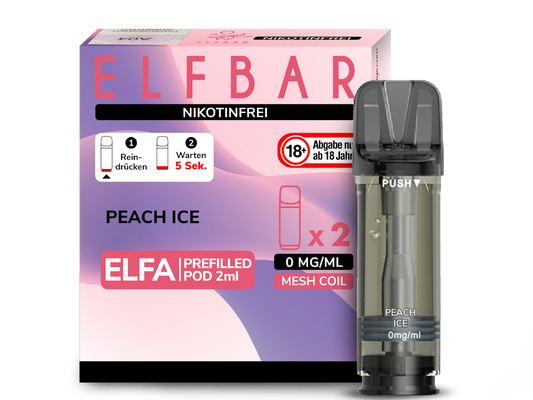 Elf Bar Elfa CP Prefilled Pod - 2x Peach Ice 0mg