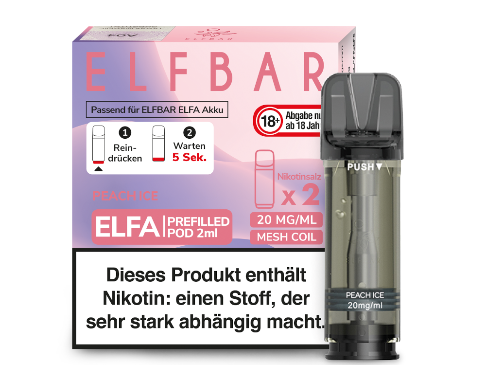 Elf Bar Elfa CP Prefilled Pod - 2x Peach Ice 20mg