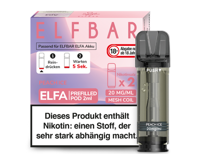 Elf Bar Elfa CP Prefilled Pod - 2x Peach Ice 20mg