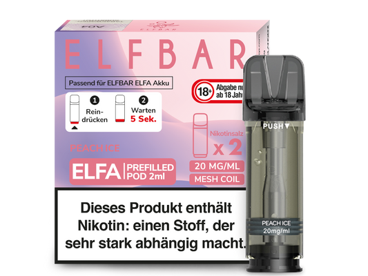 Elf Bar Elfa CP Prefilled Pod - 2x Peach Ice 20mg