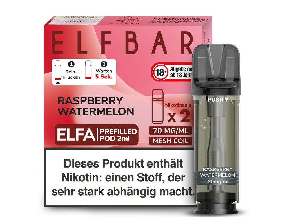 Elf Bar Elfa CP Prefilled Pod - 2x Raspberry Watermelon 20mg