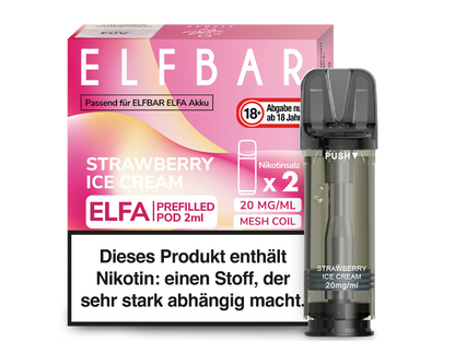 Elf Bar Elfa CP Prefilled Pod - 2x Strawberry Ice Cream 20mg