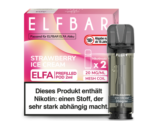 Elf Bar Elfa CP Prefilled Pod - 2x Strawberry Ice Cream 20mg