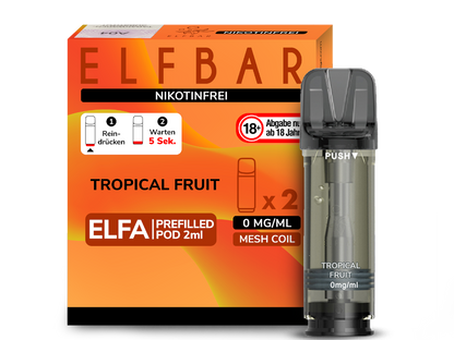 Elf Bar Elfa CP Prefilled Pod - 2x Tropical Fruit 0mg