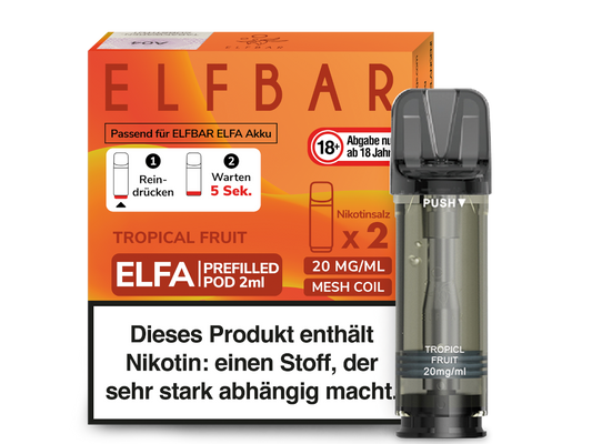Elf Bar Elfa CP Prefilled Pod - 2x Tropical Fruit 20mg