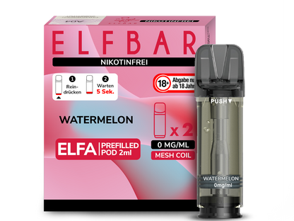 Elf Bar Elfa CP Prefilled Pod - 2x Watermelon 0mg