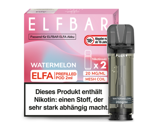 Elf Bar Elfa CP Prefilled Pod - 2x Watermelon 20mg