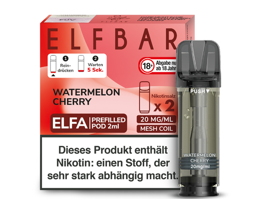 Elf Bar Elfa CP Prefilled Pod - 2x Watermelon Cherry 20mg
