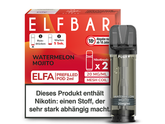 Elf Bar Elfa CP Prefilled Pod - 2x Watermelon Mojito 20mg