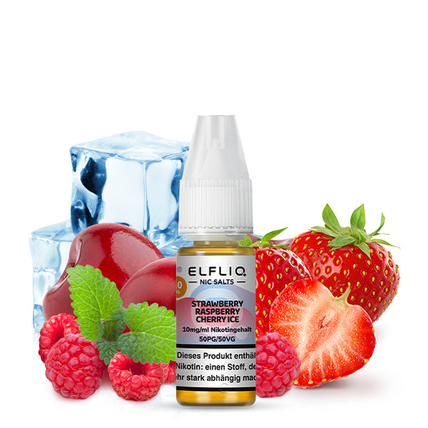 Elf Bar Elfliq Nikotinsalz Liquid 10ml - Strawberry Raspberry Cherry Ice