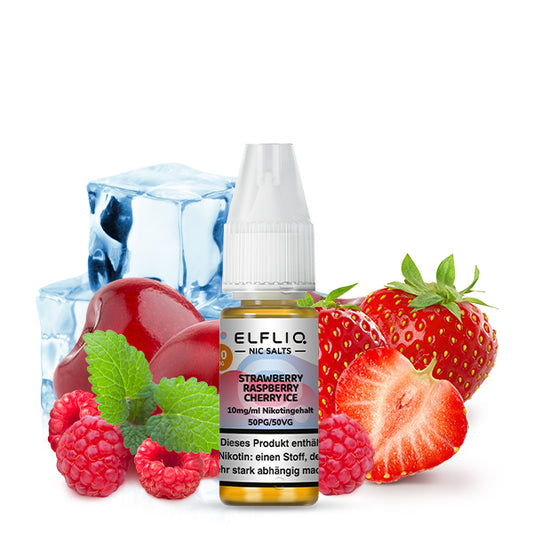 Elf Bar Elfliq Nikotinsalz Liquid 10ml - Strawberry Raspberry Cherry Ice